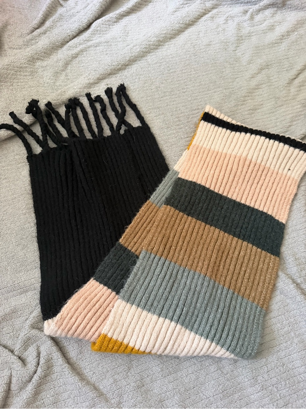 a new day Striped Ribbed Midi Skirt in Pink, Gray, Brown, Black